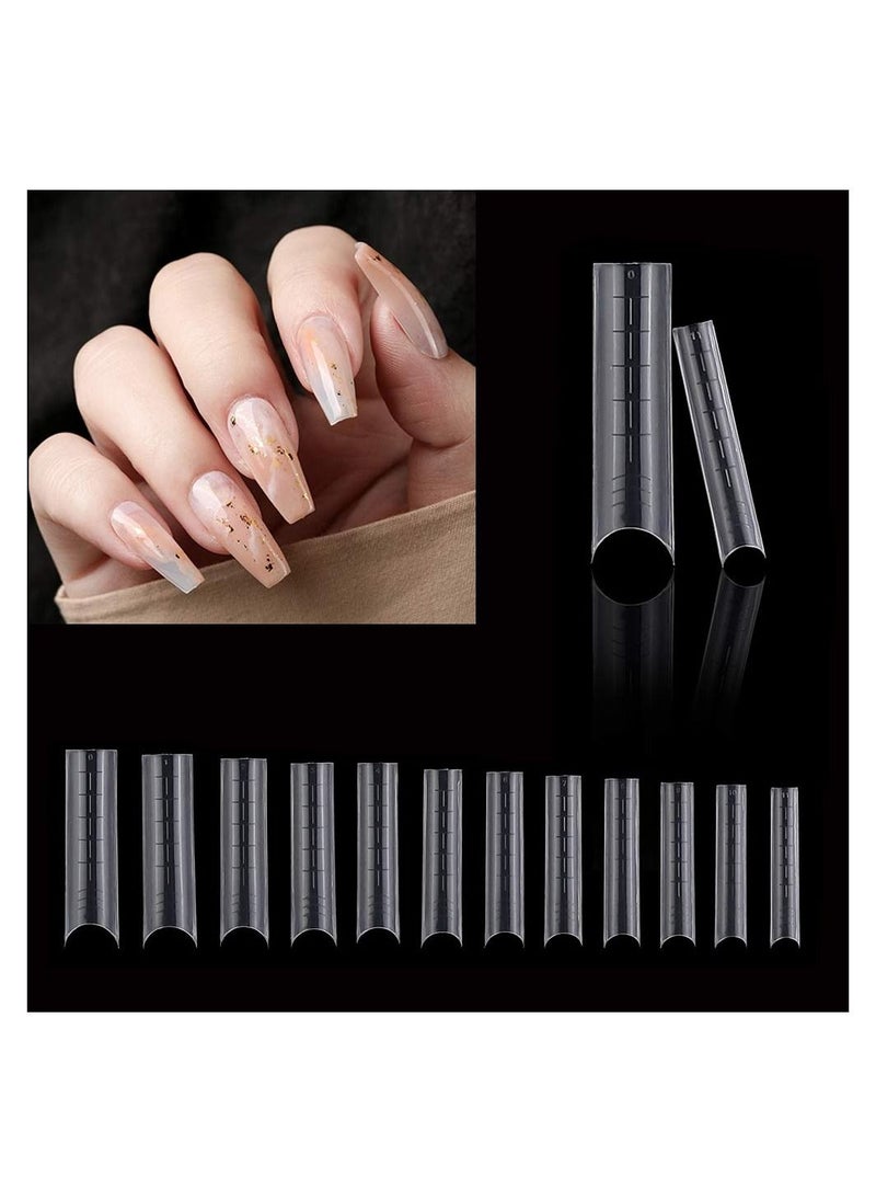 brunson - Dual Nail Forms for Poly Extension Gel Pre-shaped False Tips with Scale 120pcs Manicure Tool for Nail Extensions Mold Nail Tips Acrylic Nails False Nails Manicure Tool - Image 1