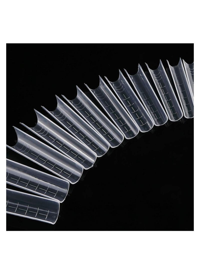 brunson - Dual Nail Forms for Poly Extension Gel Pre-shaped False Tips with Scale 120pcs Manicure Tool for Nail Extensions Mold Nail Tips Acrylic Nails False Nails Manicure Tool - Image 1
