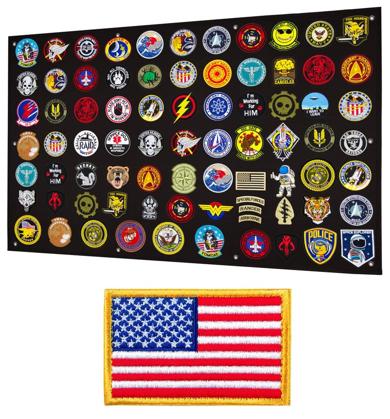 MAXXPRO Tactical Patch Display Panel Holder Board for Military Army Combat Morale Uniform Hook and Loop Emblems, 43 Inches x 27.5 Inches (Large), with 1 Flag Patch Included - Image 1