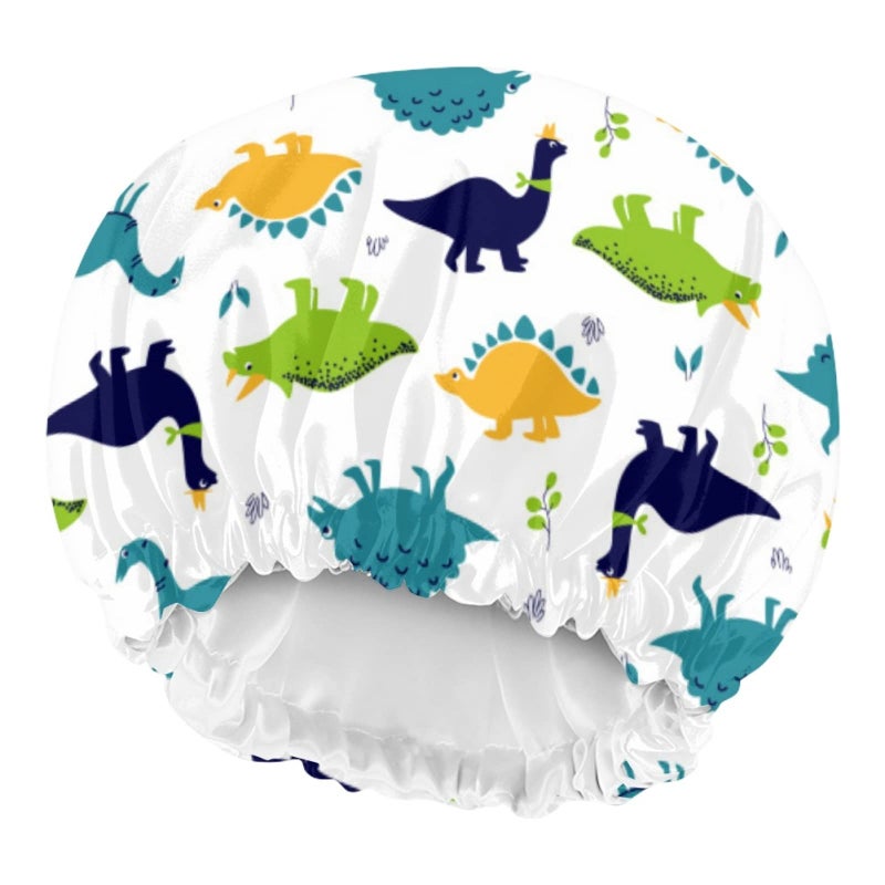 Babrukda Kids Hair Cover  Children Satin Bonnet  Boys Girls Satin Sleep Cap  Adjustable Elastic Band Beanie Hat For Night Sleeping Easy Clean Headwear For Toddler Baby Dinosaur - Image 3