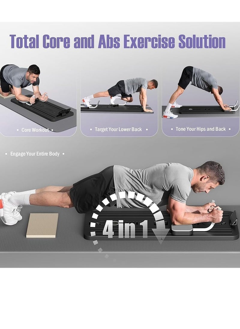 Pilates Board, Pilates Reformer Set, 8 in1 Pilates Reformer Machine with Timer, Multi-Purpose Foldable Pilates Reformer Board for Home