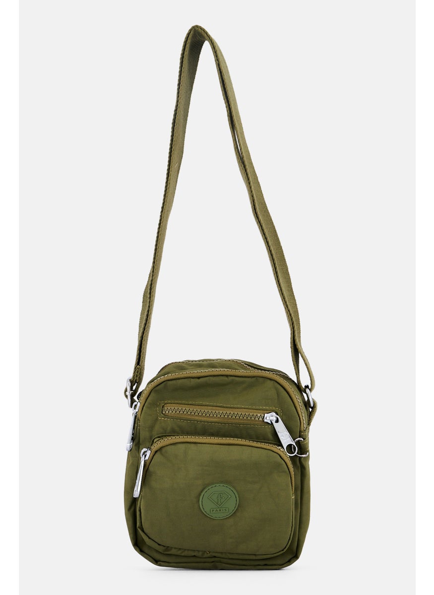 I Love Fashion Women Brand Logo Cross Body Bag 16 L x 19 H x 8 W cm, Olive  - Image 1