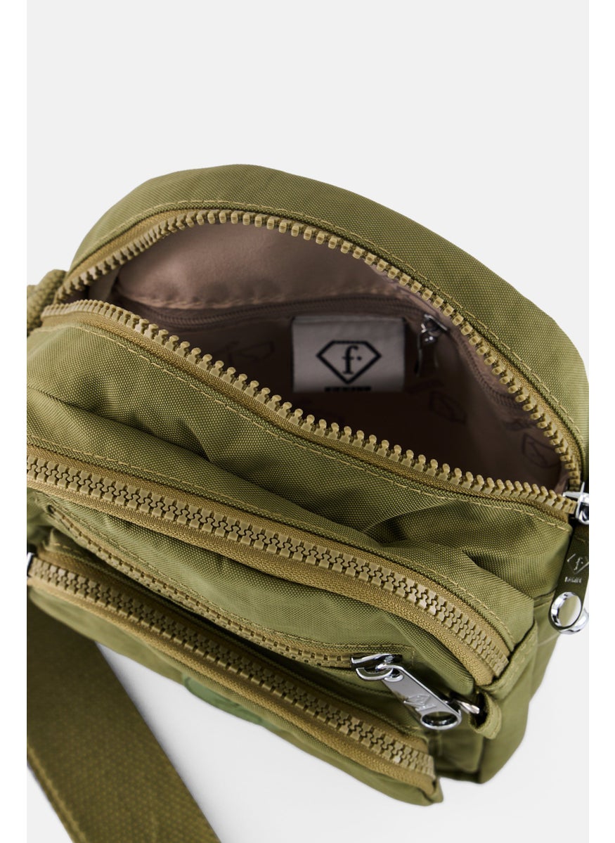 I Love Fashion Women Brand Logo Cross Body Bag 16 L x 19 H x 8 W cm, Olive  - Image 3