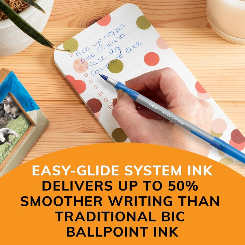 BIC Round Stic Grip Xtra Comfort Ballpoint Pen, Medium Point (1.2mm), Green, 12-Count - Image 5