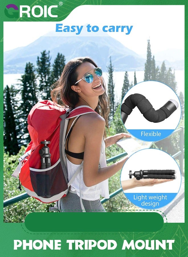 GROIC Black Cell Phone Tripod Stand, Flexible Travel Tripod with Remote and Mount, Small Cellphone Tripod for iPhone＆Android Phones, Cameras, Gopro, Webcam  - Image 3