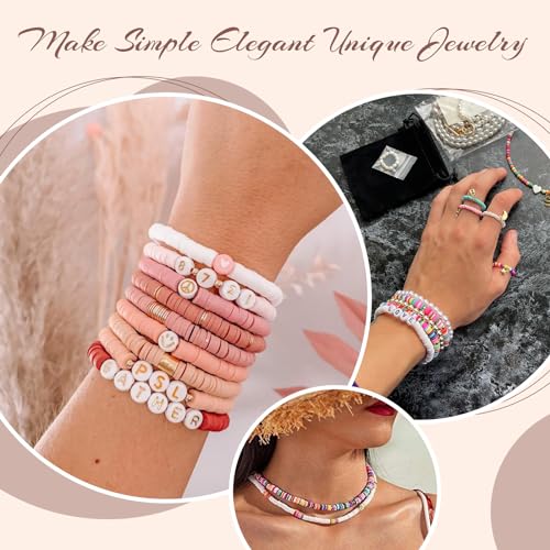 Lynnmos Clay Beads Bracelet Making Kit - 15000 Pcs, 6mm Heishi Disc Beads - DIY Jewelry Making Kit with 2 Boxes, Charms, and Gift Pack for Creative Designs and Crafting Fun - Image 2