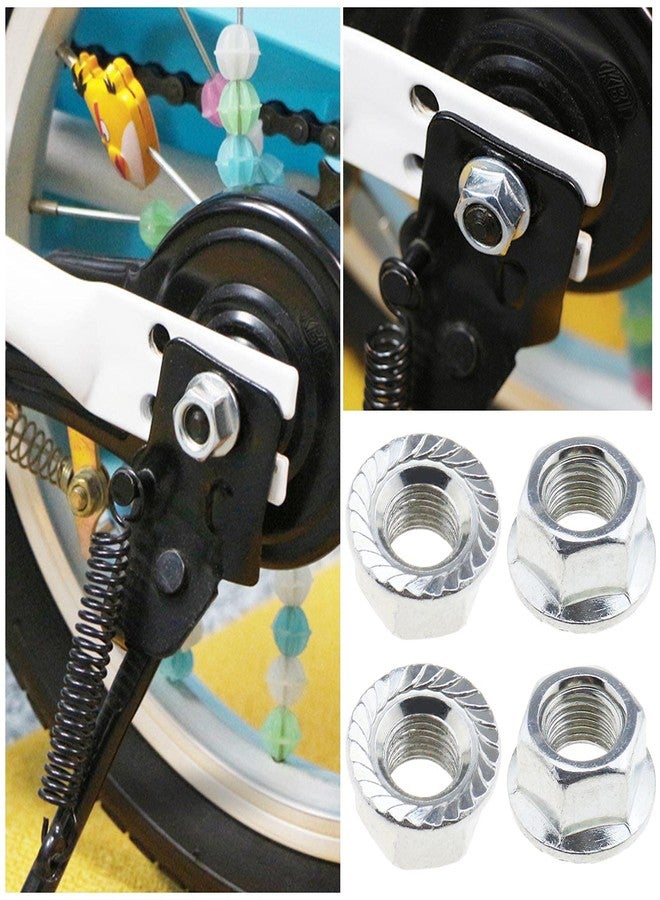 Create idea 8Pcs 3/8" (9.5mm) Bicycle Wheel Axle Track Flange Nuts for Bicycle Front and Rear Wheels Std MTB Hybrid Bikes Kids Bikes Bicycle Wheels Accessories Alloy - Image 4