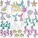 Wootkey 36 pcs Glitter Mermaid Cupcake Toppers Mermaid Cake Topper Under the Sea Beach Mermaids Tail Cake Decoration Birthday Party Supplies - Image 3