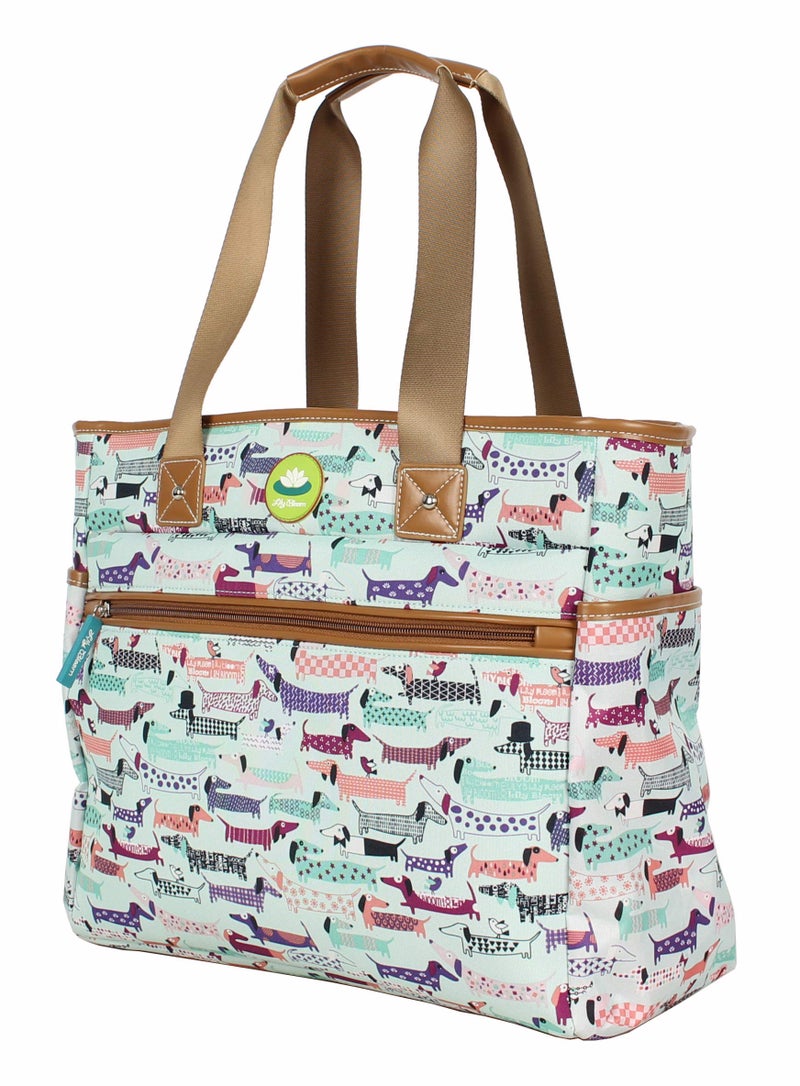 Lily Bloom Pattern Handbag for Women, Large Capacity Tote Bag Satchel Shoulder Bag - Image 5