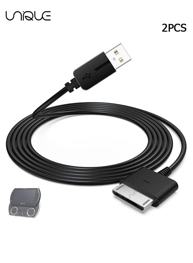 يونيك 2 عبوة - كابل شاحن PS Vita بطول 3.9 قدم - 2 في 1 استبدال سلك شاحن بيانات وطاقة USB - للبلاي ستيشن فيتا 1000 - أسود - Image 1