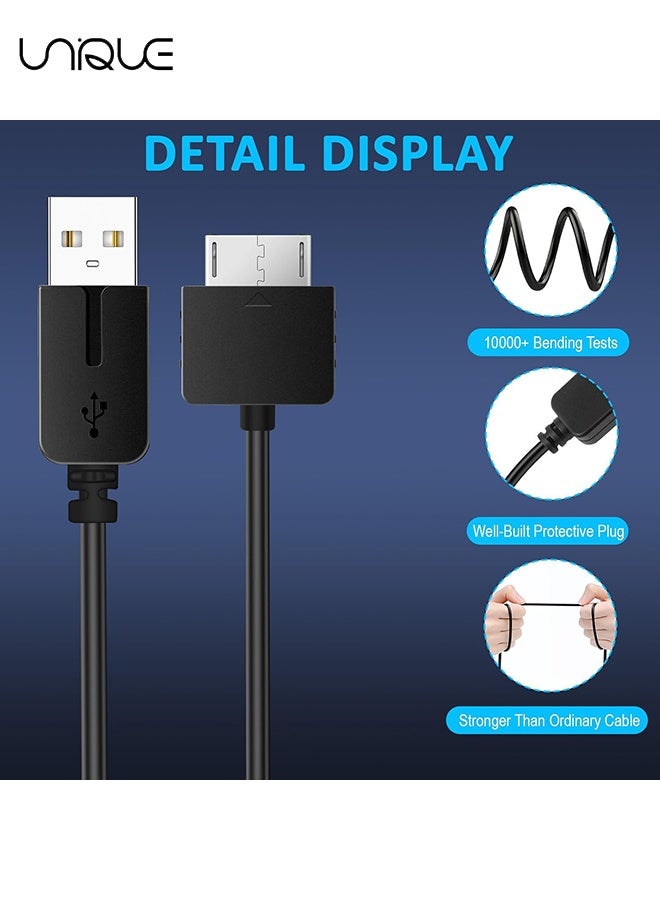 يونيك 2 عبوة - كابل شاحن PS Vita بطول 3.9 قدم - 2 في 1 استبدال سلك شاحن بيانات وطاقة USB - للبلاي ستيشن فيتا 1000 - أسود - Image 4
