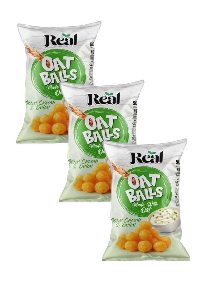 Real Nutrition Oat Balls Sour Cream & Onion 50 grams (Pack of 3) - Image 1