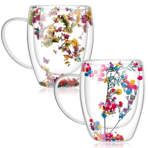 bellemax Double Wall Coffee Mug Double Layer Glass, Latte Cups, Cappuccino and Hot Chocolate Mugs with Handle, Clear Glass, Zero Lead for Hot & Cold Tea Milk Drinks Set of (Coffee Mug 300 ML, 2) - Image 2