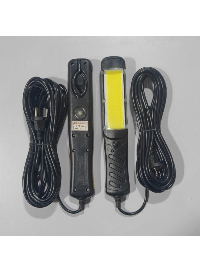 Loquat Led Work Light Repair Light COB Auto Repair Light Repair Light Outdoor Light 220v Strong Light Strong Magnetic Repair Light Magnet Light-Power:100 Beads Cob Style 8.5m Black And Yellow - Image 1