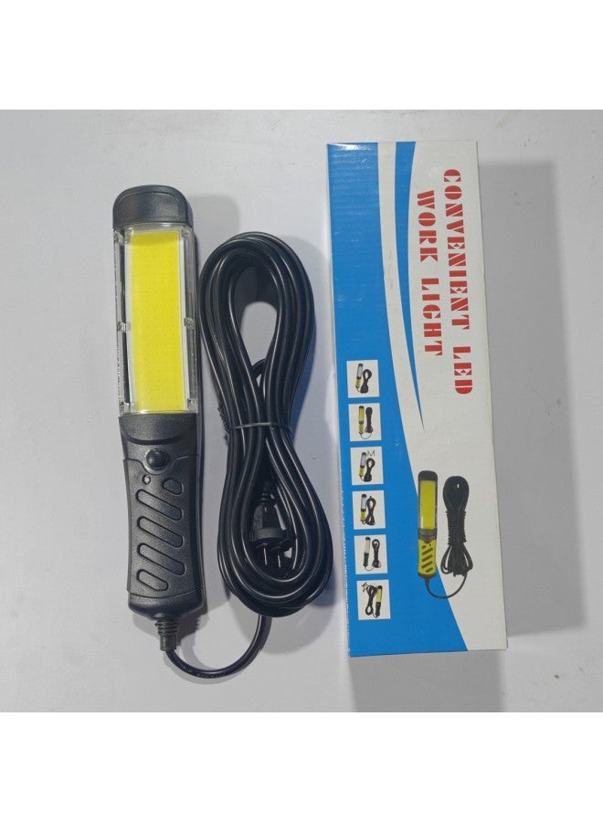 Loquat Led Work Light Repair Light COB Auto Repair Light Repair Light Outdoor Light 220v Strong Light Strong Magnetic Repair Light Magnet Light-Power:100 Beads Cob Style 8.5m Black And Yellow - Image 4