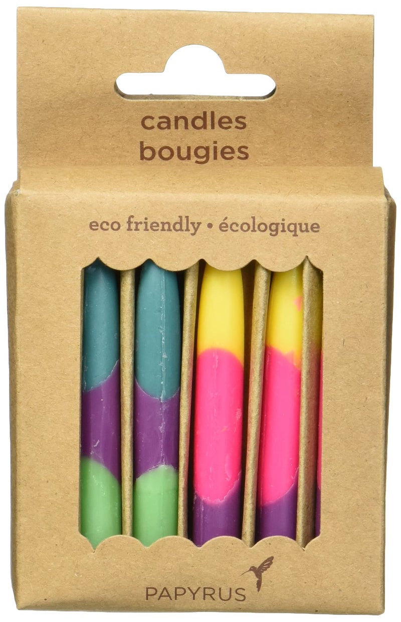 Papyrus Eco-Friendly Birthday Candles, Tie Dye (12-Count) - Image 1