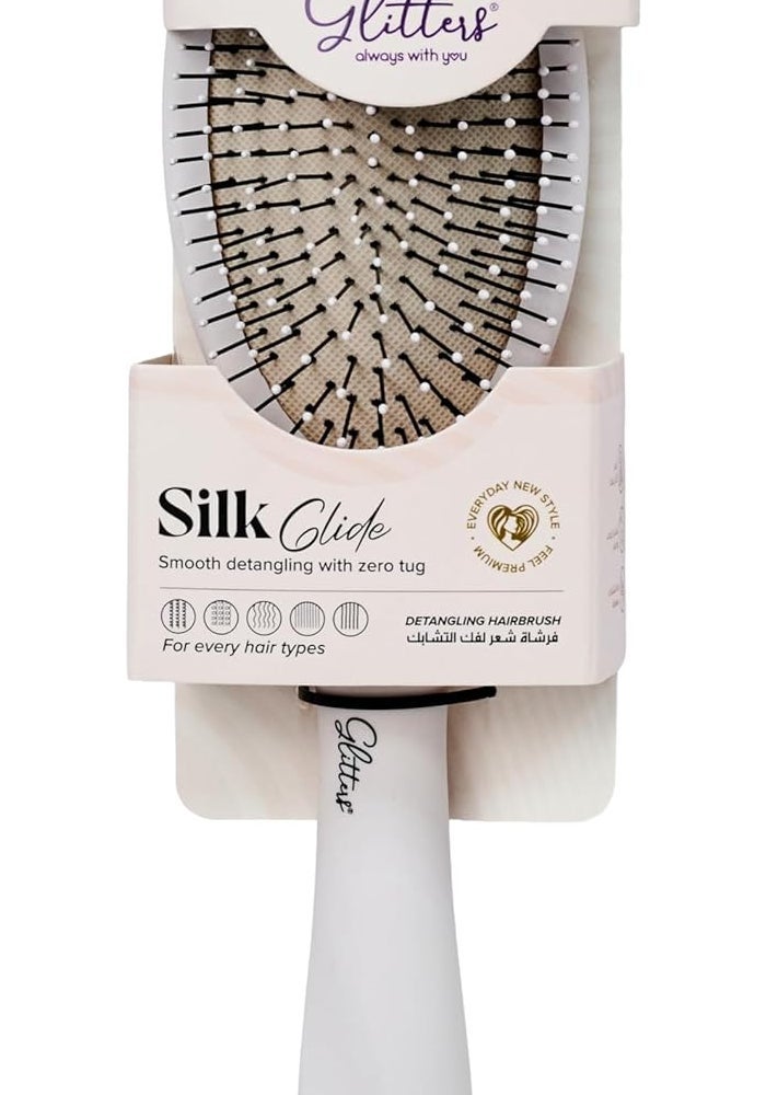 Glitters AuraFlow Detangling Hairbrush - Smooth Detangling with Zero Tugging