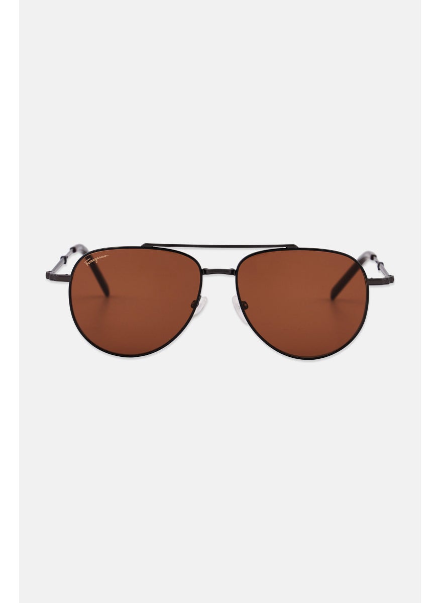 Salvatore Ferragamo - Men SF226S Aviator Sunglasses, Black - Image 1