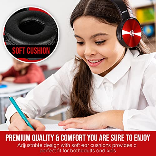 Sonitum Classroom Headphones-Bulk 25-Pack, with Microphone Student On Ear Comfy Swivel Earphones for Library, School, Airplane, Kids-for Online Learning and Travel, HQ Stereo Sound 3.5mm Jack (Colored Set) - Image 4
