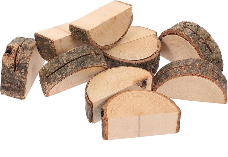 Wooden Half Round Place Card Holders 10pcs for Wedding Party Table Number Display - Image 1