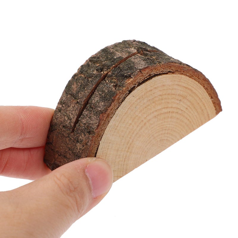 Wooden Half Round Place Card Holders 10pcs for Wedding Party Table Number Display - Image 5