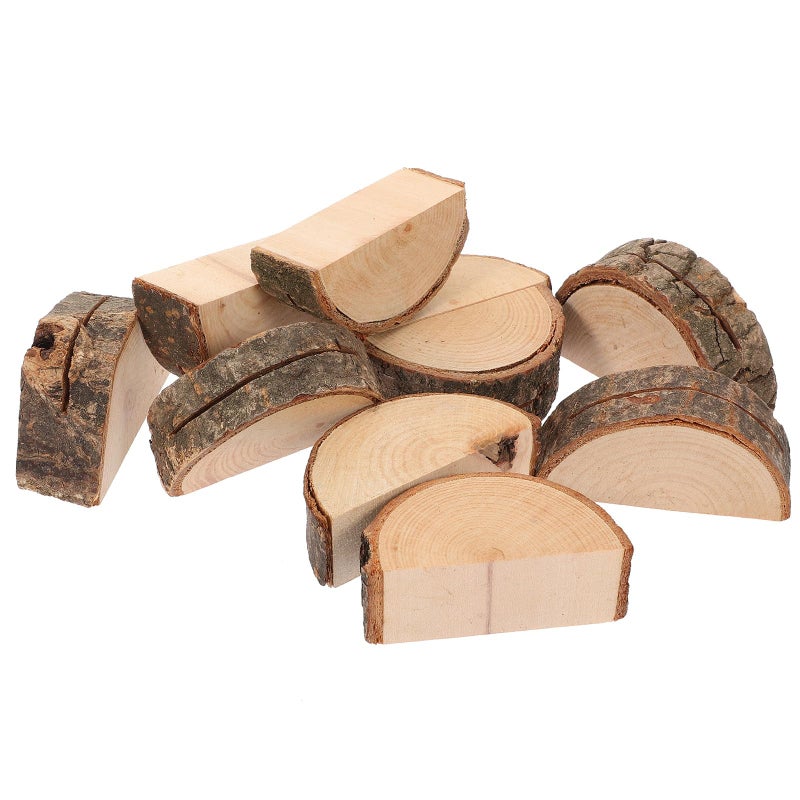 Wooden Half Round Place Card Holders 10pcs for Wedding Party Table Number Display - Image 2