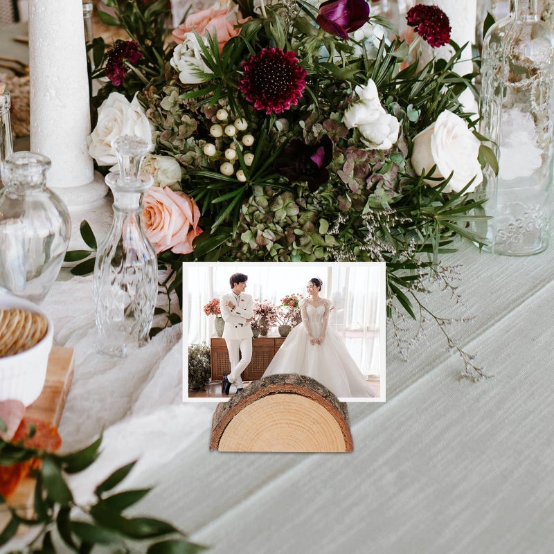 Wooden Half Round Place Card Holders 10pcs for Wedding Party Table Number Display - Image 4