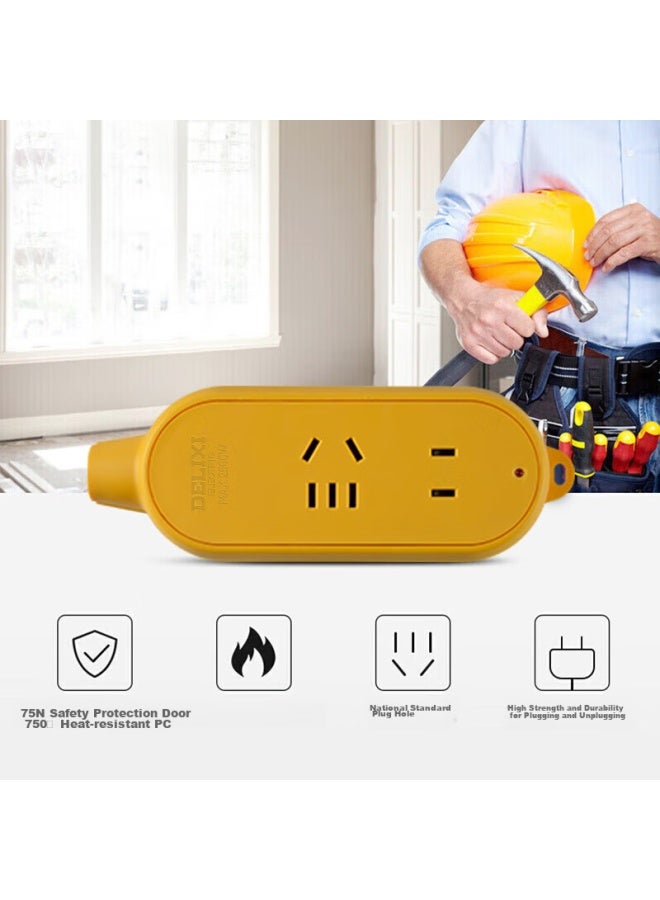 Delixi New National Standard Engineering Socket/power Strip/engineering Drop-resistant Power Strip/power Bar/power Strip Board, Wireless, 2-outlet C-a - Image 2
