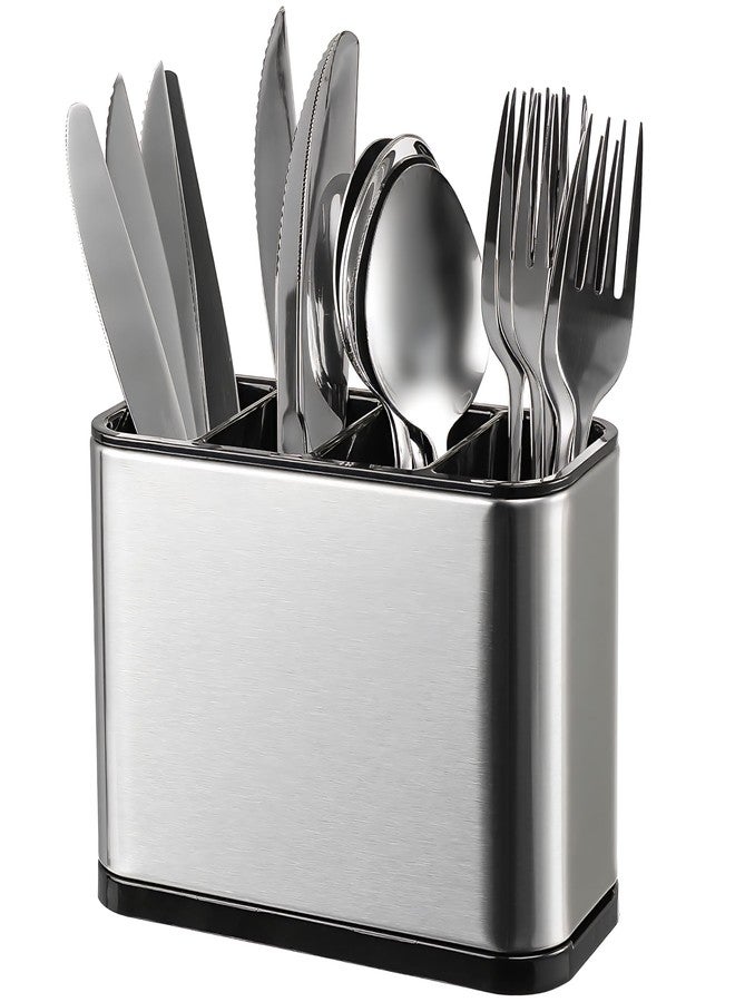 Dustex Sink Cutlery Holder, Stainless Steel Flatware Organizer, Kitchen Utensils Cutlery Caddy Counter, Multifunctional Kitchen Sink Washing Sponge Storage Rack, Chopstick Cage - Image 1