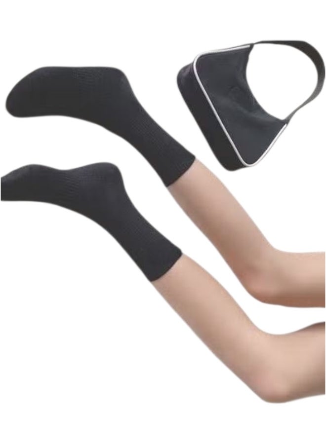 Generic four Pairs of Black & White Full Tall Socks - Premium Quality  - Image 2