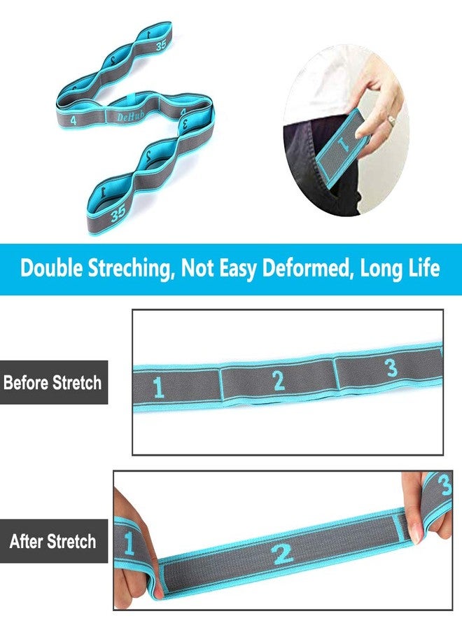 DEHUB Stretch Strap, Elastic Yoga Stretching Strap, Multi-Loop for Physical Therapy, Pilates, Yoga, Dance & Gymnastics Exercise and Flexible Pilates Stretch Band - Image 3