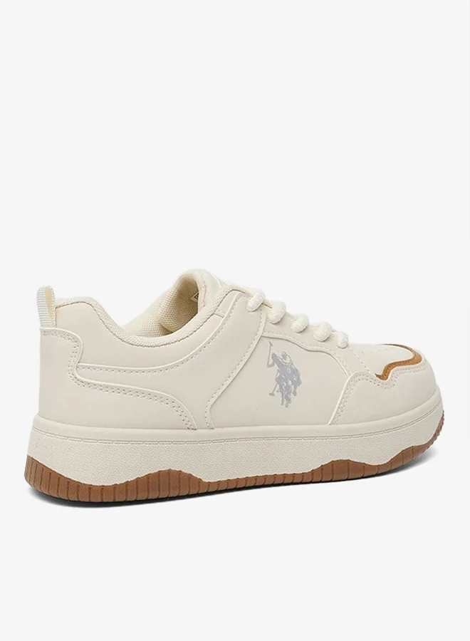 U.S. Polo Assn. BEIGE Women Low Top Comfort Sneakers for Women | Best Price UAE