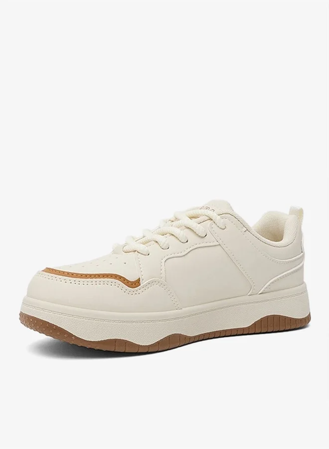 U.S. Polo Assn. BEIGE Women Low Top Comfort Sneakers for Women | Best Price UAE