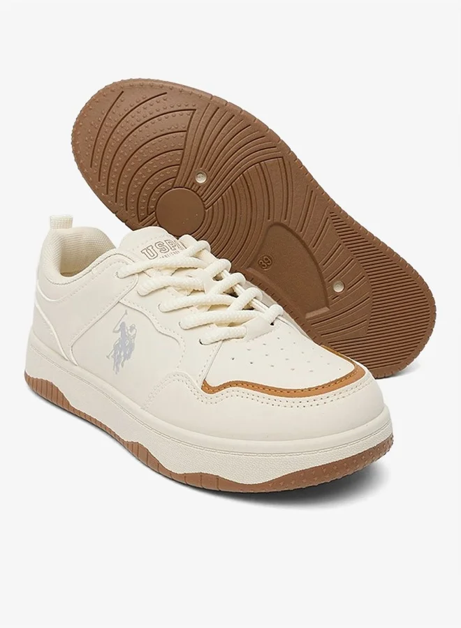 U.S. Polo Assn. BEIGE Women Low Top Comfort Sneakers for Women | Best Price UAE