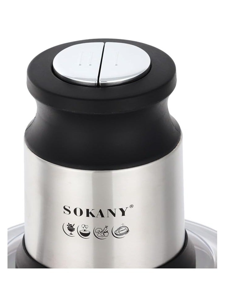 sokany Chopper 800 Watts 3 Liters Capacity SK-7027N- Silver - Image 4