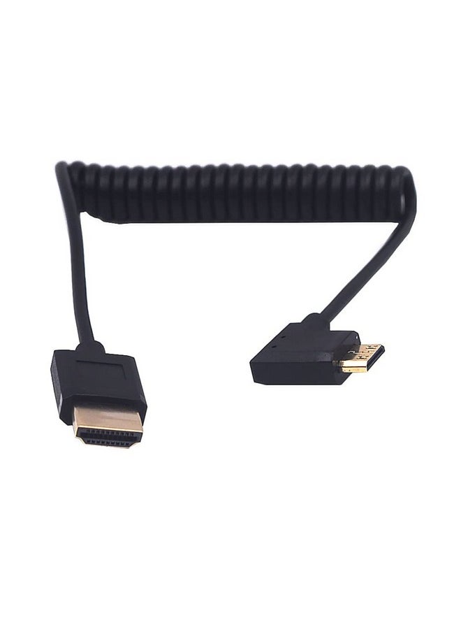 Kework 4Ft Hdmi 4K Coiled Cable 90 Degree Right Angle Mini Hdmi Male To Hdmi Male Adapter Spiral Cable Hd Hdmi 2.0 Version High Speed Spring Cord 4K @60Hz (Right Mini Hdmi To Hdmi)  - Image 3