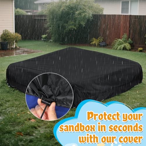 Biubee 59" x 59" Inflatable Kids Sandbox with Cover - Easy Assembly Outdoor Sandbox, Large Capacity Kids Sand Box Pit for Backyard Garden, Summer Toys Gift for Boys Girls Ages 3-8 - Image 3