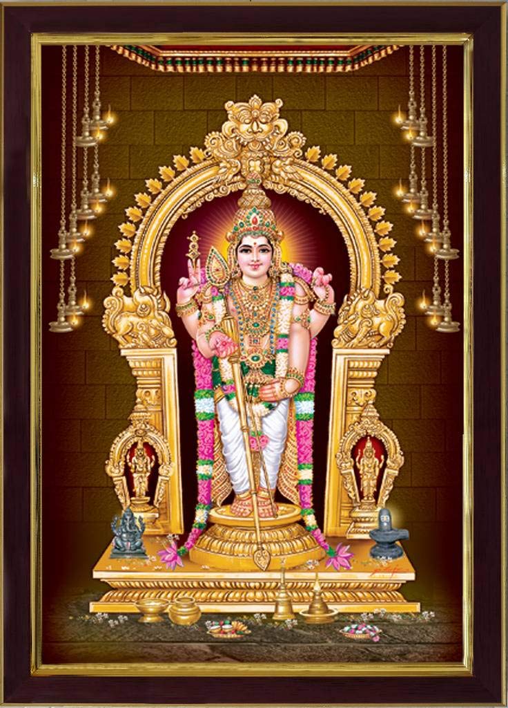 SAF paintings Lord Ayyappa Swamy SAFR6586 Sparkle Coated Digital Print Painting (13.25 inch x 9.25 inch) SAFR6586 - Image 1