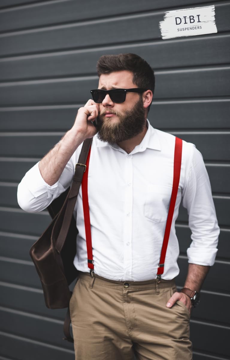DIBI Suspenders for Men - Adjustable Y Back Mens Suspenders with 3 Heavy Duty Strong Clips - Image 5
