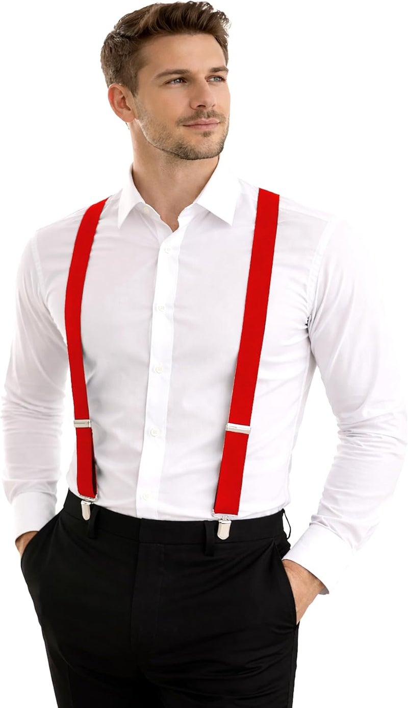 DIBI Suspenders for Men - Adjustable Y Back Mens Suspenders with 3 Heavy Duty Strong Clips - Image 1