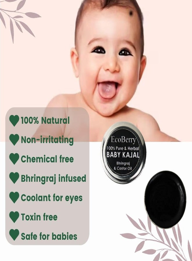 EcoBerry Baby Kajal with Bhringraj & Castor Oil | Baby Kajal for new born Organic | Lead & Paraben Free | No Artificial Colors | 100% Pure, Natural & Handmade | Preservative Free | Vegan | 5g - Image 5