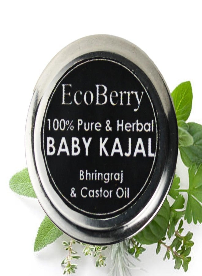 EcoBerry Baby Kajal with Bhringraj & Castor Oil | Baby Kajal for new born Organic | Lead & Paraben Free | No Artificial Colors | 100% Pure, Natural & Handmade | Preservative Free | Vegan | 5g - Image 1