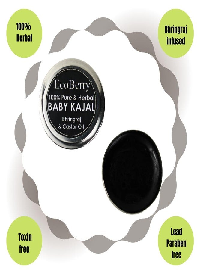 EcoBerry Baby Kajal with Bhringraj & Castor Oil | Baby Kajal for new born Organic | Lead & Paraben Free | No Artificial Colors | 100% Pure, Natural & Handmade | Preservative Free | Vegan | 5g - Image 3