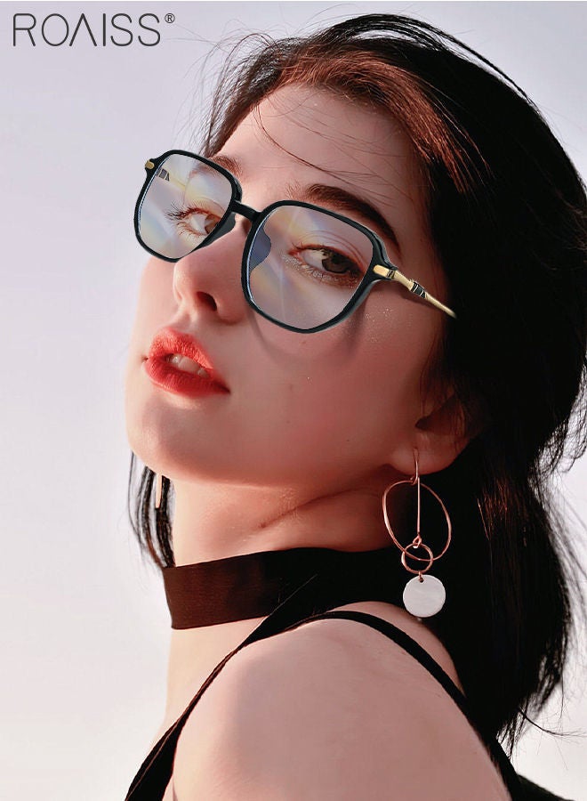 رويس نظارة حجب الضوء الأزرق، نظارة مربعة للكمبيوتر وللقراءة والألعاب والتلفزيون والهواتف بفلتر الضوء الأزرق، نظارات الموضة المضادة لإجهاد العين والصداع للنساء والرجال، أسود - Image 2