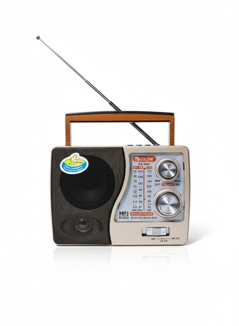 Golon Jolon Portable Wooden Bluetooth Radio – FM/AM/SW and Triple Use - Image 1