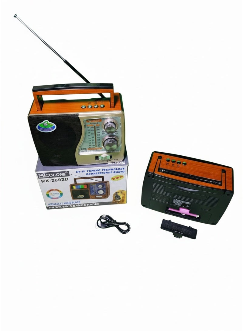 Golon Jolon Portable Wooden Bluetooth Radio – FM/AM/SW and Triple Use - Image 2