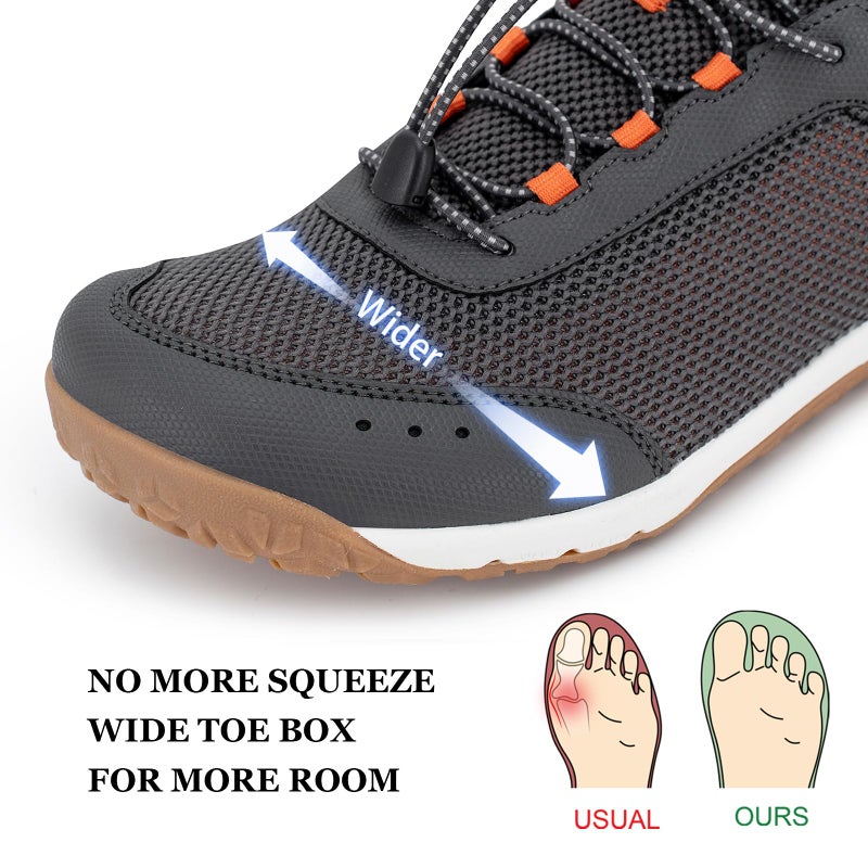 Pulltop Men's Barefoot Water Shoes | Quick-Dry | Lightweigh Wide Zero Drop Self-Draining Sole Amphibious Sneakers Dark-Gray Size 10 - Image 3