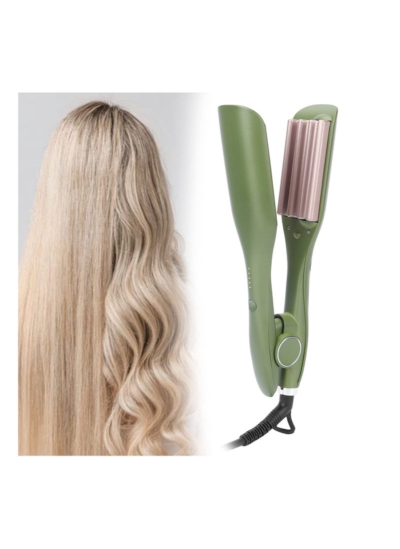 SYOSI - Titanium Ceramic Hair Crimper, PTC Heating Hair Waver 80W Volumizing Crimper Hair Styling Tool Crimping Iron Salon-Grade Hair Waver Crimped Hairstyles Tool for Women Girls, PTC heating 80W (Green) - Image 1