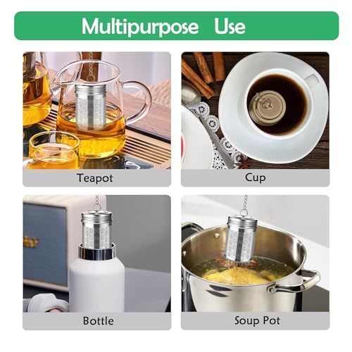 HAWOWZ 2 Pack Stainless Steel Tea Infusers, Extra Fine Mesh Strainers with Drip Trays, Brew Loose Tea - Image 5