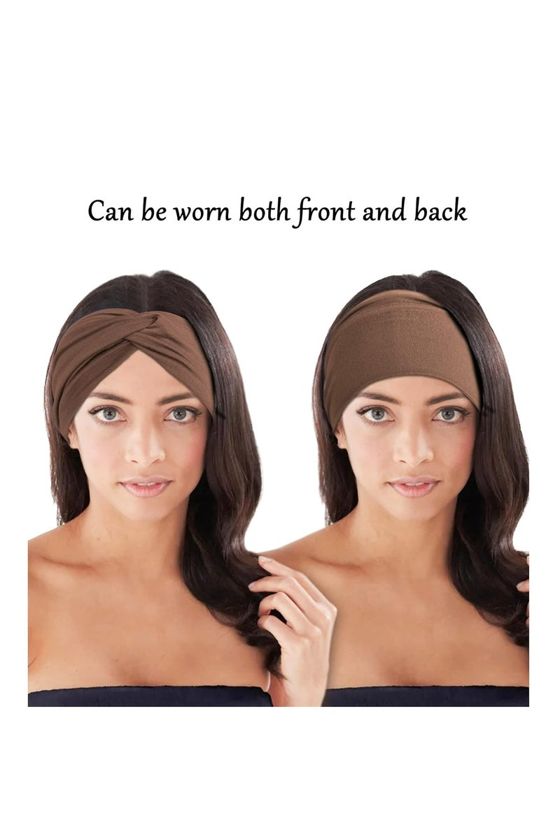 KHAJUL 10Pcs Wide Stretch Headwraps for Women, Non-Slip Turban Hairbands Large, Sport Workout Headbands (Multicolor) - Image 4